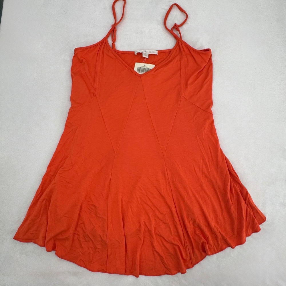New Boston Proper Trapeze Hi-lo Tank Top Womens Size Medium Orange V-Neck Shirt